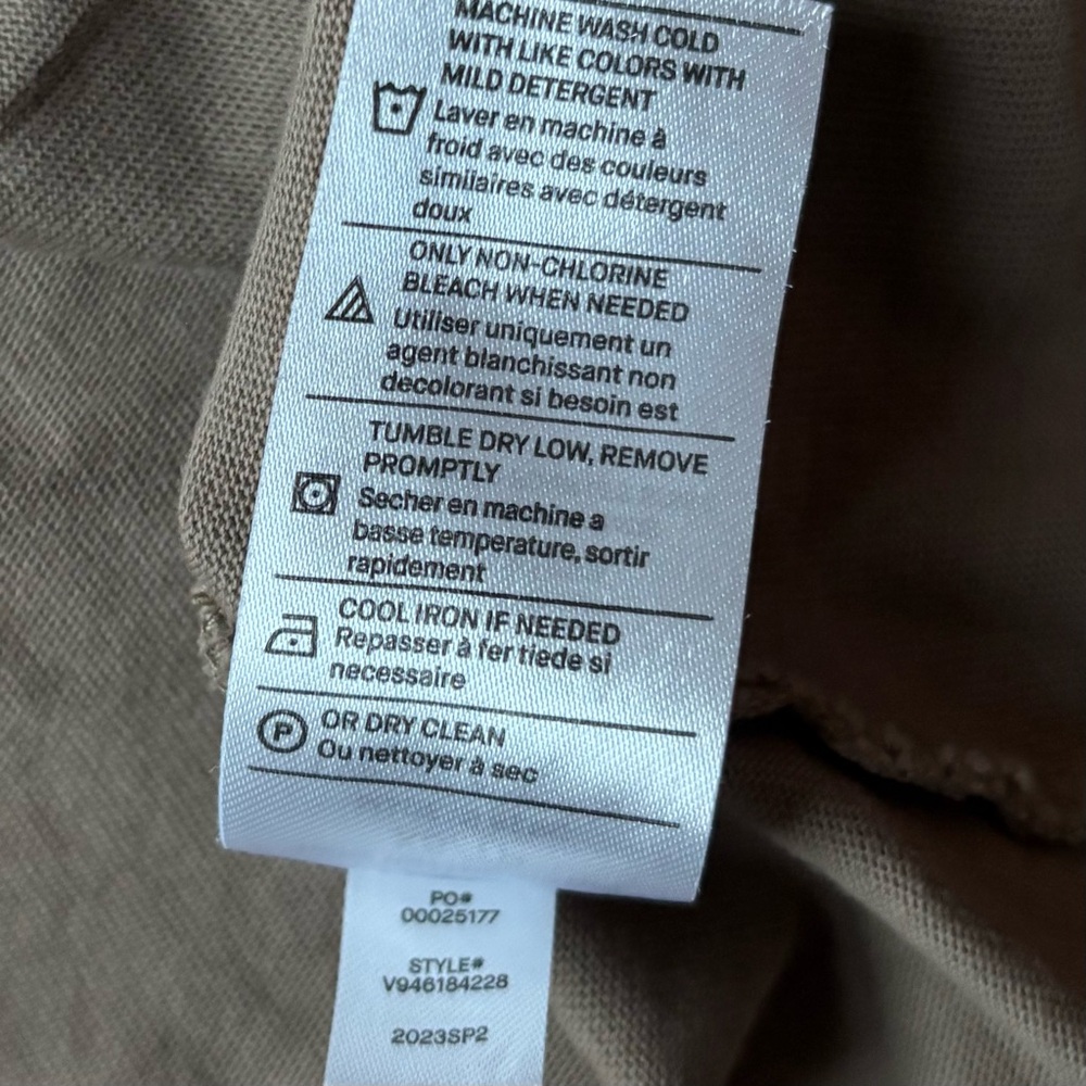 Vince side tie Short Sleeve Cotton T shirt Dress Shale Taupe XS minimalist chic - Picture 13 of 13